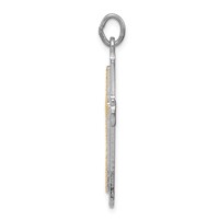 Sterling Silver Platinum-plated & Gold-plated Cross Pendant view 2