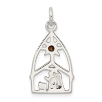 Sterling Silver & Stellux Crystal Nativity Charm view 4