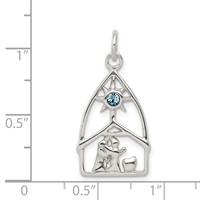 Sterling Silver & Stellux Crystal Nativity Charm view 3