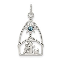 Sterling Silver & Stellux Crystal Nativity Charm view 1