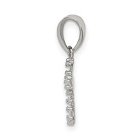 Sterling Silver Rhodium-plated CZ Cross Pendant view 2