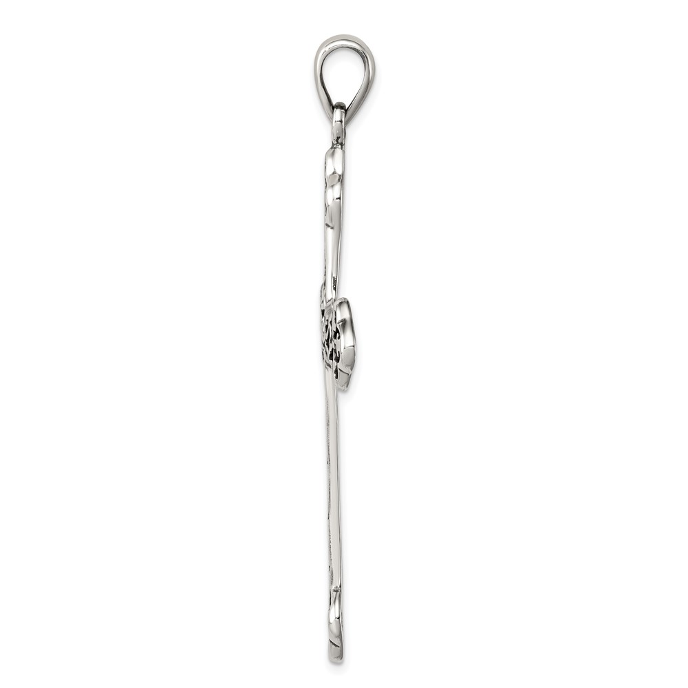 Sterling Silver Antiqued Thorn Cross Pendant (QC5274)