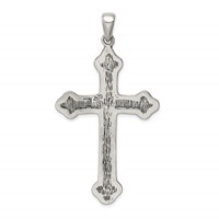 Sterling Silver Antiqued Thorn Cross Pendant view 4