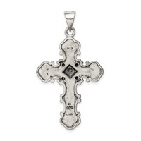 Sterling Silver Antiqued Marcasite Cross Pendant view 4