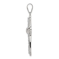 Sterling Silver Rhodium-plated CZ Cross Pendant view 2
