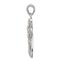 Sterling Silver Rhodium-plated CZ Cross Pendant view 2