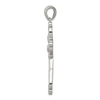 Sterling Silver Rhodium-plated CZ Filigree Cross Pendant view 2