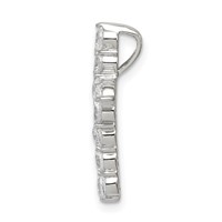 Sterling Silver Rhodium-plated CZ Cross Pendant view 2