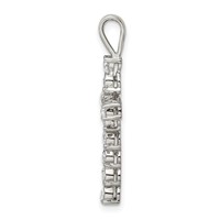 Sterling Silver Rhodium-plated CZ Latin Cross Pendant view 2