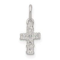 Sterling Silver CZ Cross Petite Charm view 4