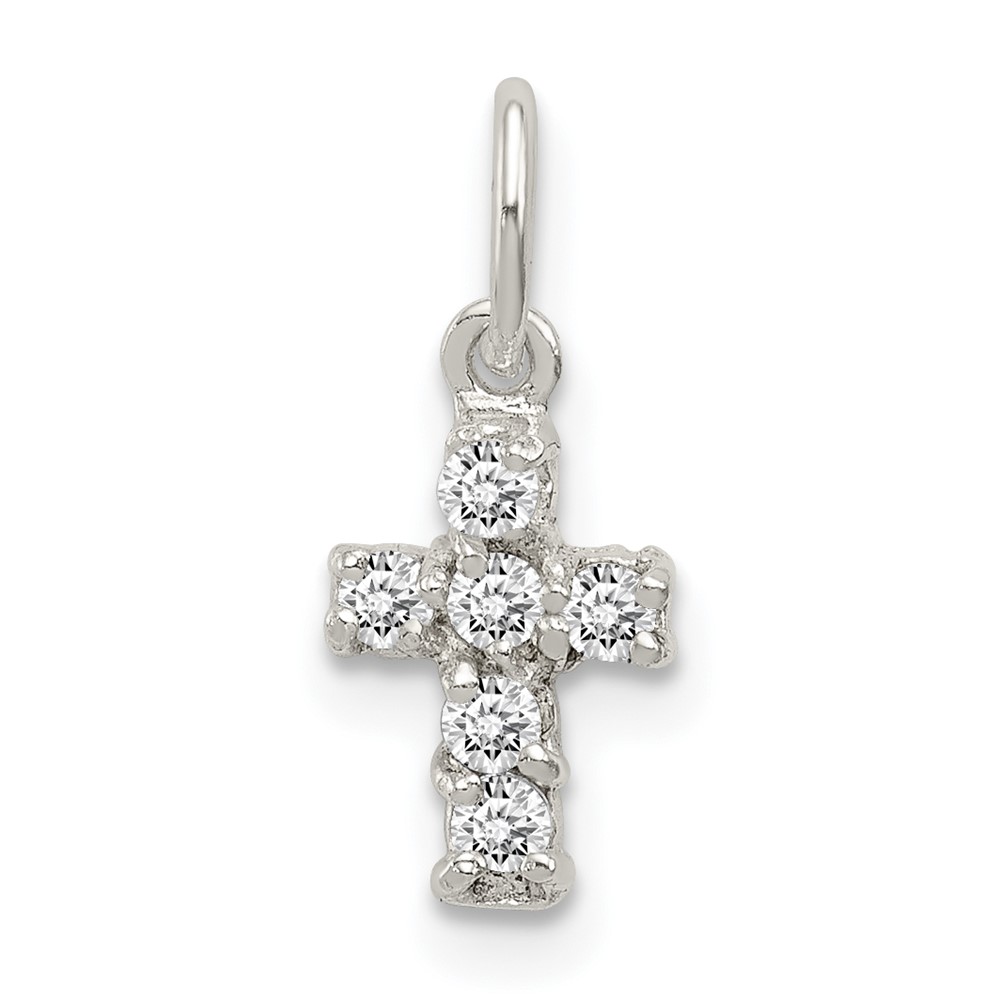 Sterling Silver CZ Cross Petite Charm