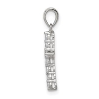 Sterling Silver Rhodium-plated CZ Cross Pendant view 2