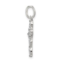 Sterling Silver Rhodium-plated CZ Cross Charm view 2