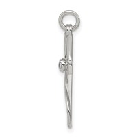 Sterling Silver Rhodium-plated CZ Cross Pendant view 2