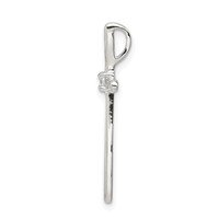 Sterling Silver Rhodium-plated CZ Cross Slide Pendant view 2