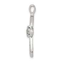 Sterling Silver Rhodium-plated CZ Passion Cross Pendant view 2
