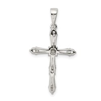 Sterling Silver Rhodium-plated CZ Cross Pendant view 4