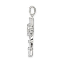 Sterling Silver Rhodium Plated CZ Latin Cross Pendant view 2