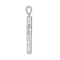 Sterling Silver Rhodium-plated CZ Latin Cross Pendant view 2