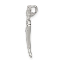 Sterling Silver Rhodium-plated CZ Dove Pendant view 2