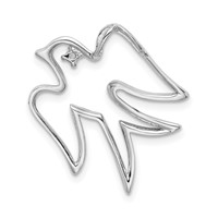 Sterling Silver Rhodium-plated CZ Dove Pendant view 4
