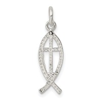 Sterling Silver Ichthus (Fish) Charm view 4