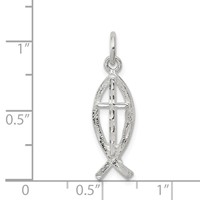 Sterling Silver Ichthus (Fish) Charm view 3