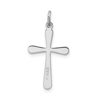 Sterling Silver Platinum-plated Cross Charm view 3