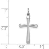 Sterling Silver Platinum-plated Cross Charm view 4