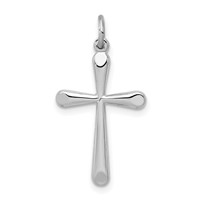 Sterling Silver Platinum-plated Cross Charm view 1