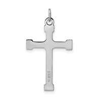 Sterling Silver Platinum-plated & 18K Gold-plated Rope Cross Pendant view 3