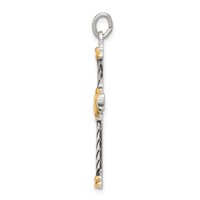 Sterling Silver Antiqued & 18K Gold - Plated Cross Pendant view 2