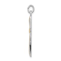 Sterling Silver Platinum-plated & 18K Gold-plated Cross Pendant view 2