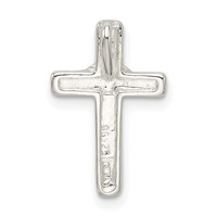 Sterling Silver Cross Pendant with Heart in the Center Chain Slide view 4
