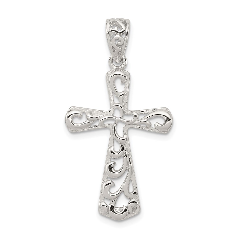 Sterling Silver Polished Cross Pendant for Women 1.96g | eBay