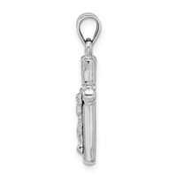 Sterling Silver Rhodium-plated Hollow Crucifix Pendant view 2