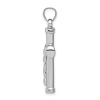Sterling Silver Rhodium-plated Hollow Latin Crucifix Pendant view 2