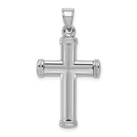 Sterling Silver Rhodium-plated Hollow Latin Crucifix Pendant view 3