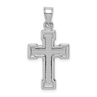 Sterling Silver Rhodium-plated Hollow Latin Crucifix Pendant view 3
