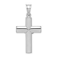 Sterling Silver Rhodium-plated Hollow Latin Crucifix Pendant view 3