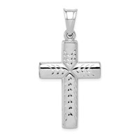 Sterling Silver Rhodium-plated Hollow Latin Crucifix Pendant view 3