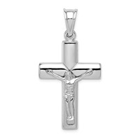 Sterling Silver Rhodium-plated Hollow Latin Crucifix Pendant view 1