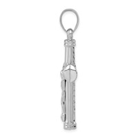 Sterling Silver Rhodium-plated Latin Crucifix Pendant view 2