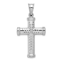 Sterling Silver Rhodium-plated Latin Crucifix Pendant view 3