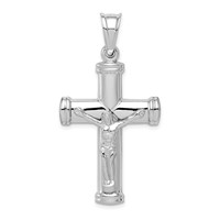 Sterling Silver Rhodium-plated Latin Crucifix Pendant view 1