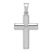Sterling Silver Rhodium-plated Diamond -Cut Cross Pendant view 3