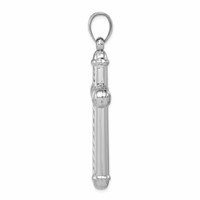 Sterling Silver Rhodium-plated Diamond -Cut Reversible Cross Pendant view 2