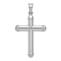 Sterling Silver Rhodium-plated Diamond -Cut Reversible Cross Pendant view 3