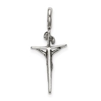 Sterling Silver Antiqued Inri Crucifix Pendant view 4