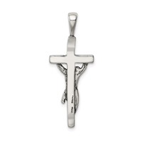 Sterling Silver Antiqued Crucifix Pendant view 4
